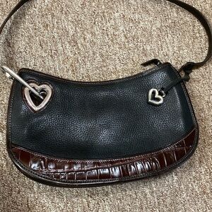Brighton Black and Brown Leather Shoulder Bag